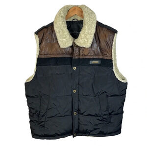 B8 Mens Sean John Urban Faux Fur Lined Streetwear Puffer Vest XXL